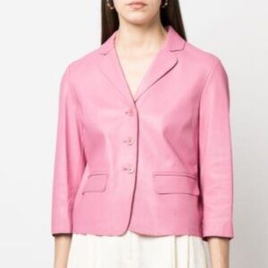 PAROSH Leather Women's Blazer